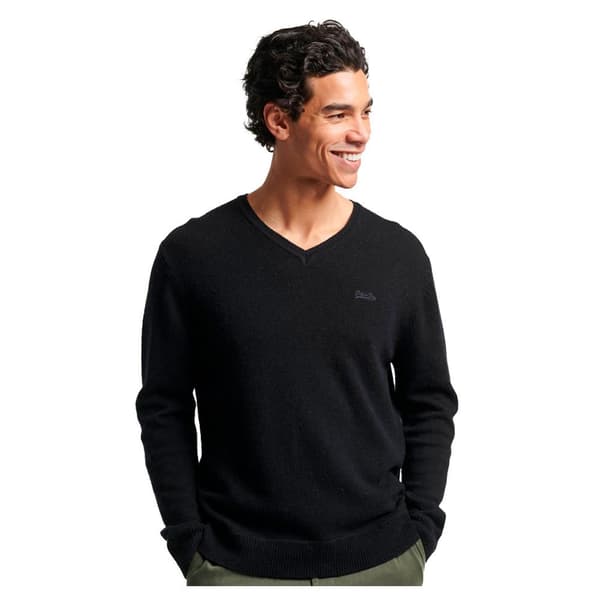 Superdry Kortärmad T-shirt Med Rund Hals Essential Embroidered Knit Svart XL Man