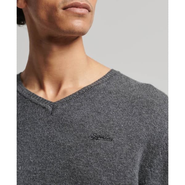 Superdry Kortärmad T-shirt Med Rund Hals Essential Embroidered Knit Grå XL Man