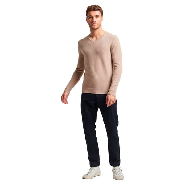 Superdry Kortärmad T-shirt Med Rund Hals Essential Embroidered Knit Beige 2XL Man