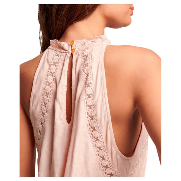 Superdry Ærmeløs T-shirt Med Høj Hals Lace Rosa XS Kvinde