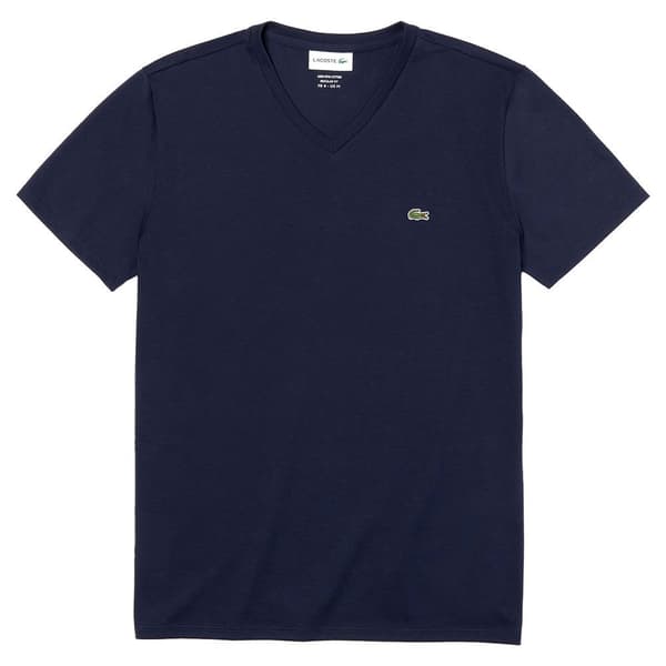 Lacoste Kortærmet T-shirt V-neck Pima Cotton Blå XS Mand