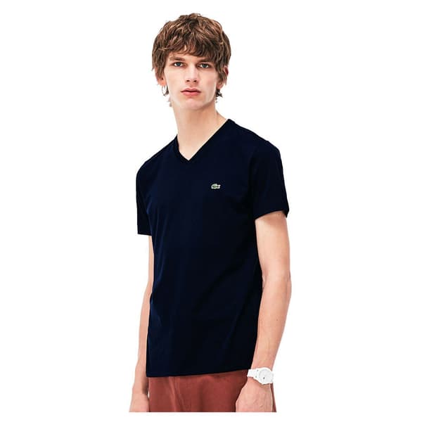 Lacoste Kortærmet T-shirt V-neck Pima Cotton Blå XS Mand