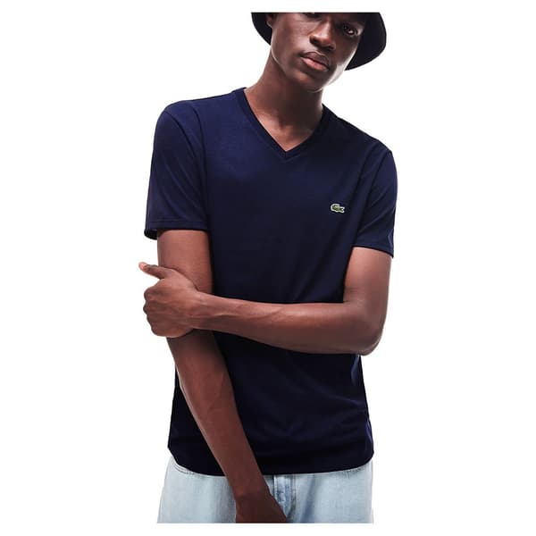 Lacoste Kortærmet T-shirt V-neck Pima Cotton Blå XS Mand