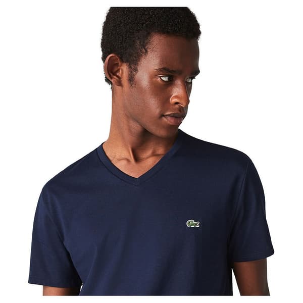 Lacoste Kortærmet T-shirt V-neck Pima Cotton Blå XS Mand