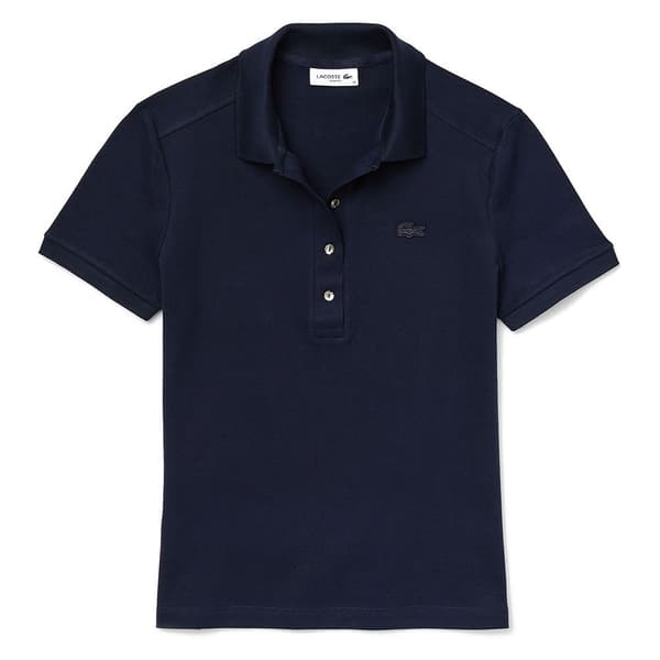 Lacoste Kortærmet Poloshirt Stretch Cotton Piqué Sort 38 Kvinde