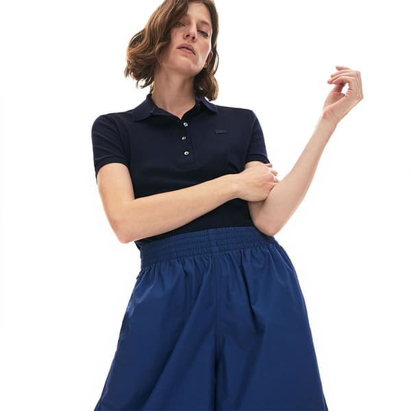 Lacoste Kortærmet Poloshirt Stretch Cotton Piqué Sort 38 Kvinde