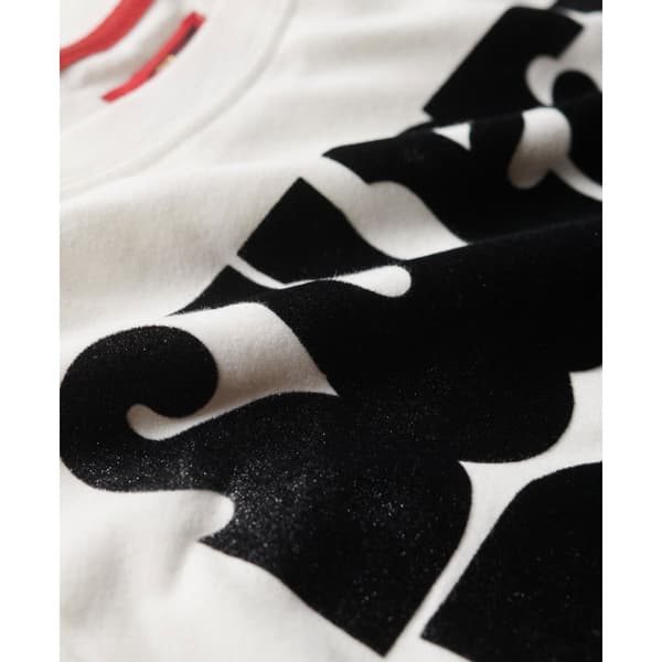 Superdry Kortärmad T-shirt Med Rund Hals 70´s Retro Rock Logo Vit M Kvinna