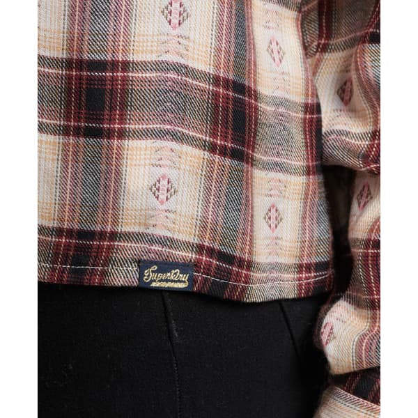 Superdry Långärmad Blus Check Brun M Kvinna