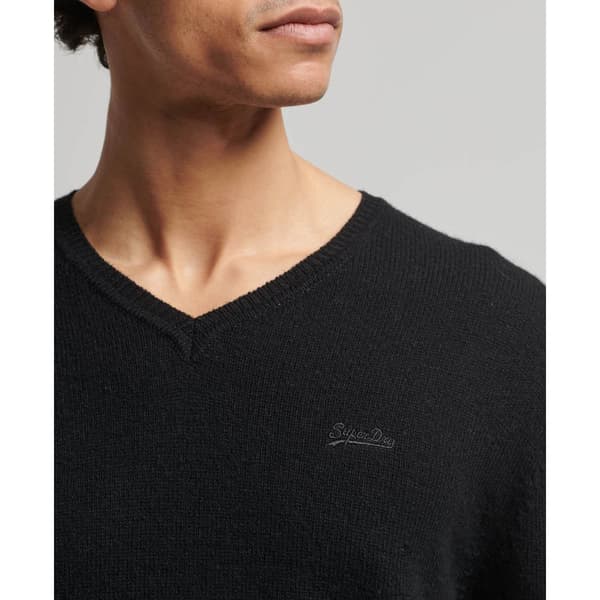 Superdry Lyhythihainen Pyöreä Kaula-aukkoinen T-paita Essential Embroidered Knit Musta S Mies