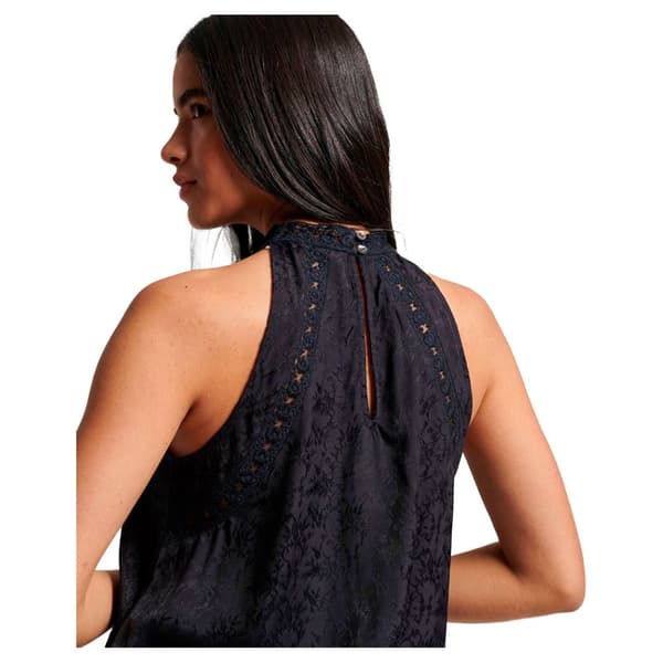 Superdry Ärmlös T-shirt Med Hög Hals Lace Svart S Kvinna