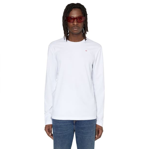 Diesel Langærmet T-shirt Diegor Microdiv Hvid L Mand