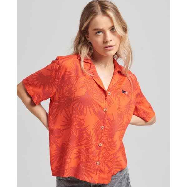 Superdry Skjorta Vintage Beach Resort Orange 2XS Kvinna