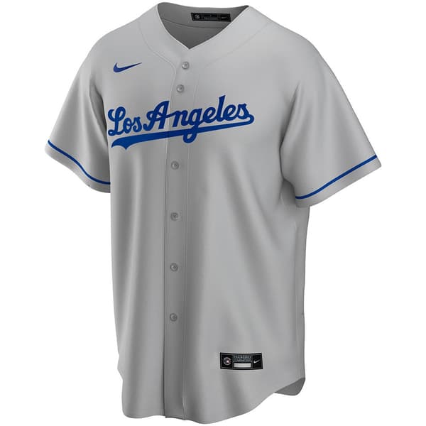 Nike Kortærmet T-shirt Med V-hals Mlb La Dodgers Official Replica Road Grå XL Mand