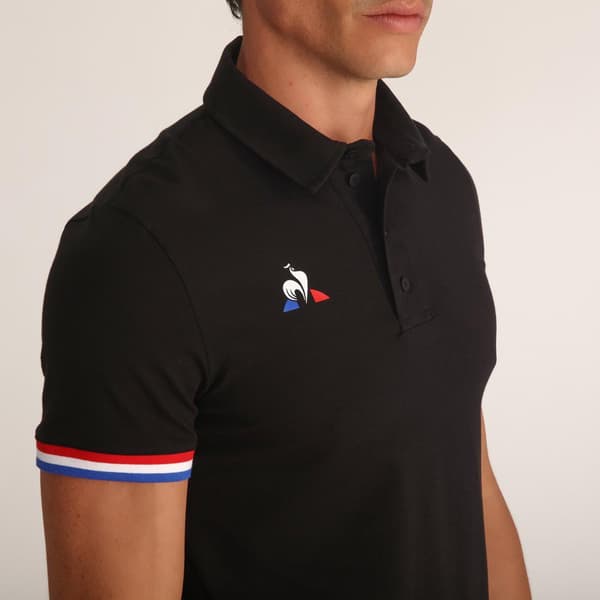 Le Coq Sportif Kortærmet Poloshirt Presentation Tri Nº1 Sort XS Mand
