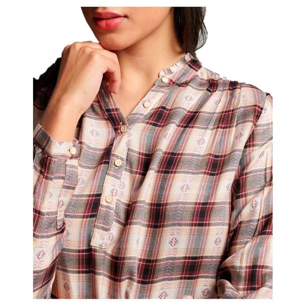 Superdry Långärmad Blus Check Brun XS Kvinna