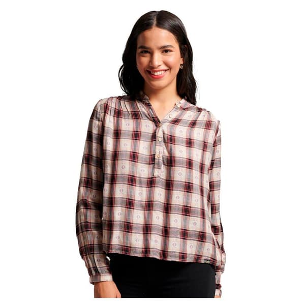 Superdry Långärmad Blus Check Brun XS Kvinna