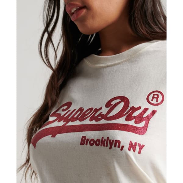 Superdry Lyhythihainen Pyöreä Kaula-aukkoinen T-paita Embellished Vintage Logo Beige 2XS Nainen