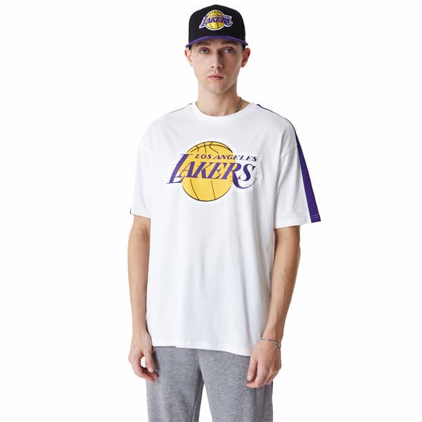 New Era Kortärmad T-shirt Nba Colour Block Os Los Angeles Lakers Vit M Man
