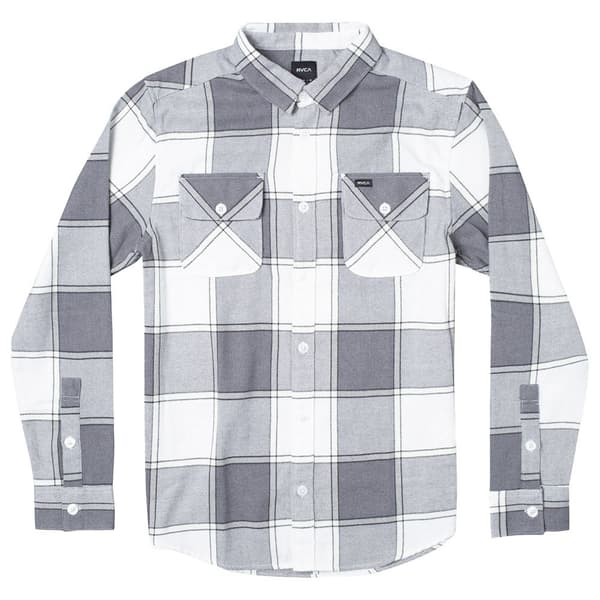 Rvca Långärmad Tröja That All Work Flannel Grå M Man