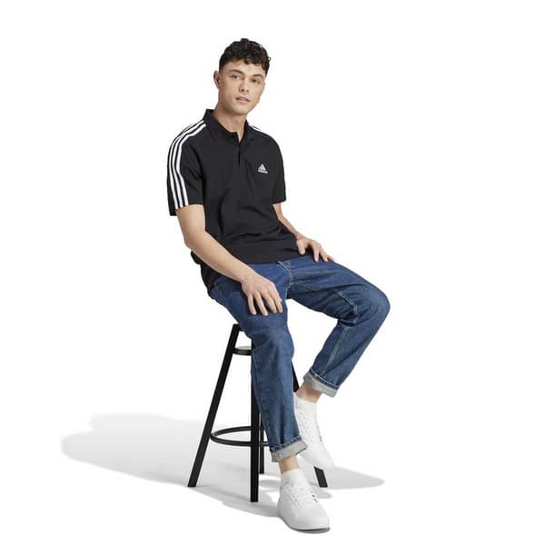 Adidas Kortærmet Polo 3s Pique Ps Sort M / Regular Mand
