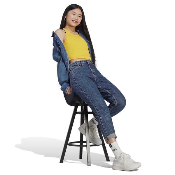 Adidas Hihaton T-paita Lng Rib Keltainen S Nainen