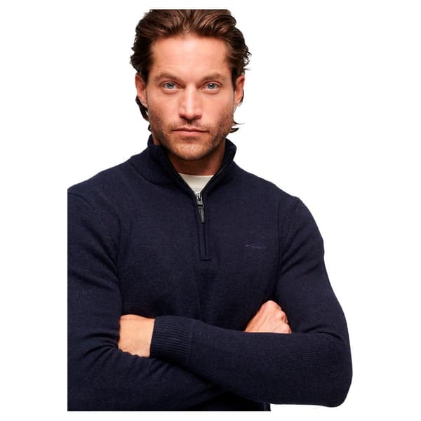 Superdry Kortärmad T-shirt Med Rund Hals Essential Embroidered Henley Blå S Man