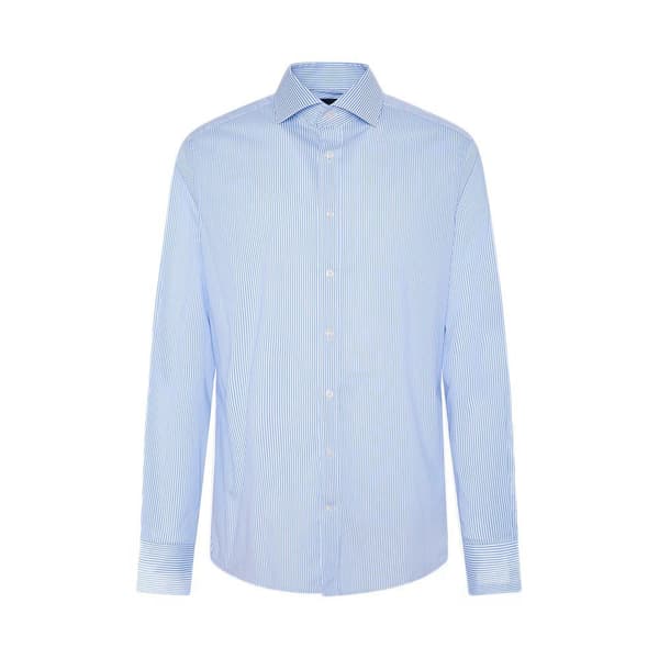 Hackett Lang Ærmet Skjorte Stretch Stripe Bc Blå S Mand