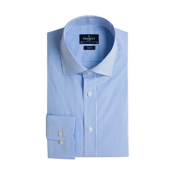 Hackett Lang Ærmet Skjorte Stretch Stripe Bc Blå S Mand