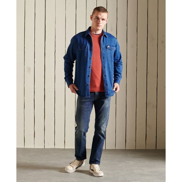 Superdry Skjorta Varsity Arch Mono Blå S Man