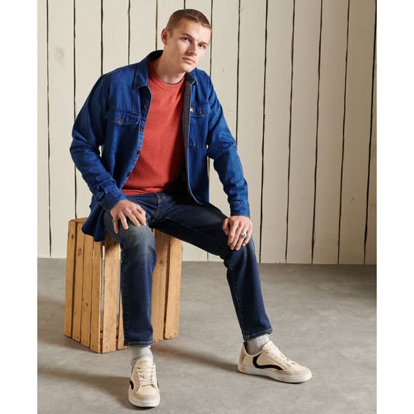 Superdry Skjorta Varsity Arch Mono Blå S Man