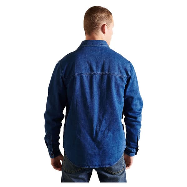 Superdry Skjorta Varsity Arch Mono Blå S Man