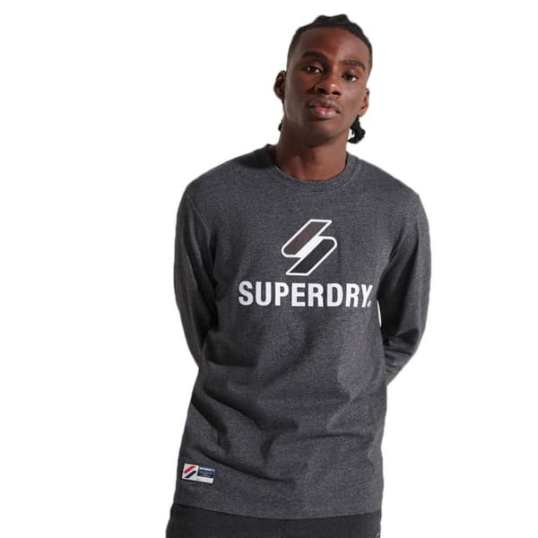 Superdry Långärmad T-shirt Code Logo Apq Grå S Man