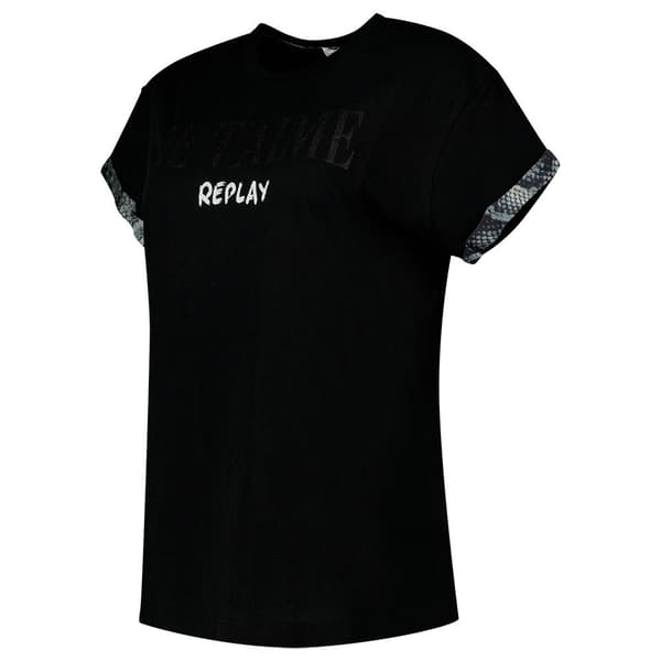Replay T-paita W3625.000.22536p.098 Musta XS Nainen