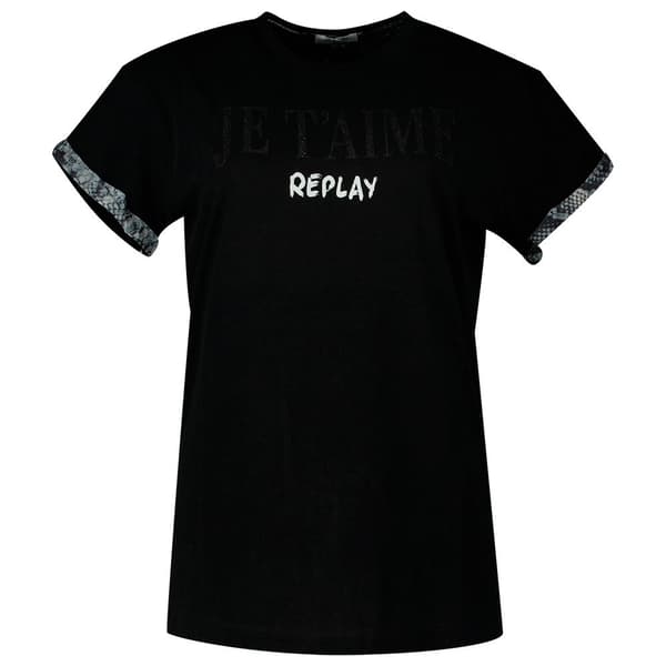 Replay T-paita W3625.000.22536p.098 Musta XS Nainen