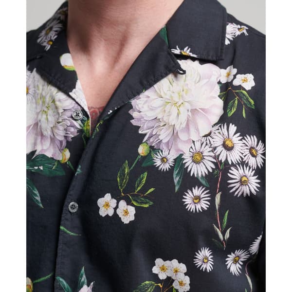 Superdry Kortärmad Tröja Studios Open Collar Svart M Man