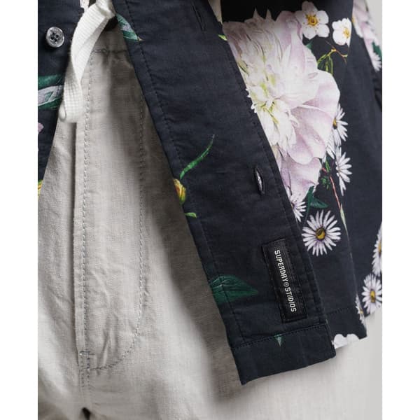 Superdry Kortärmad Tröja Studios Open Collar Svart M Man