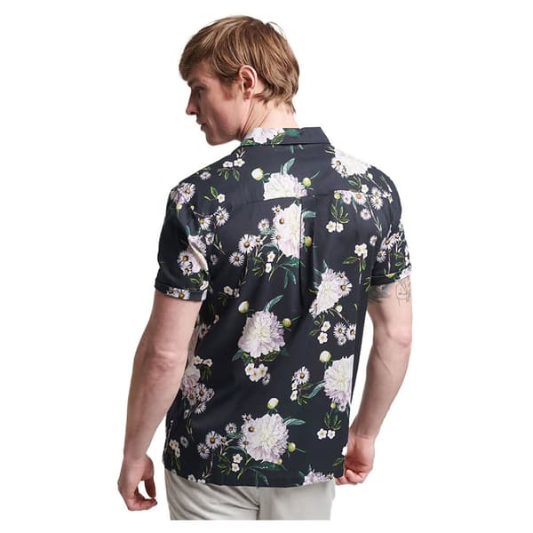 Superdry Kortärmad Tröja Studios Open Collar Svart M Man