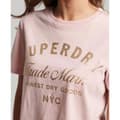 Miniatyrbild 2 av 5: Superdry Kortärmad T-shirt Med Rund Hals Luxe Metallic Logo Rosa 2XS Kvinna