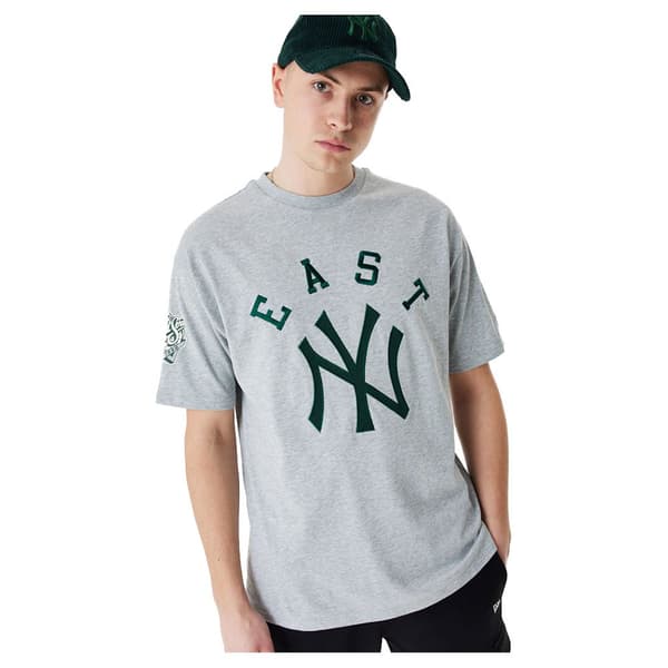 New Era Kortärmad T-shirt New York Yankees Mlb Team Patch Grå L Man