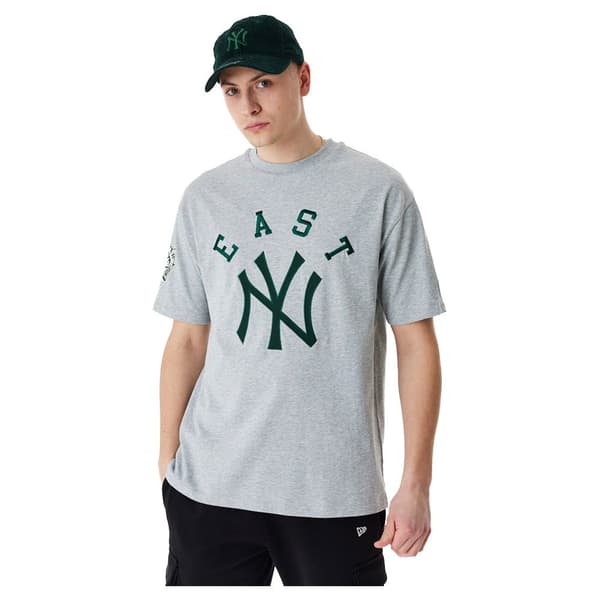 New Era Kortärmad T-shirt New York Yankees Mlb Team Patch Grå L Man
