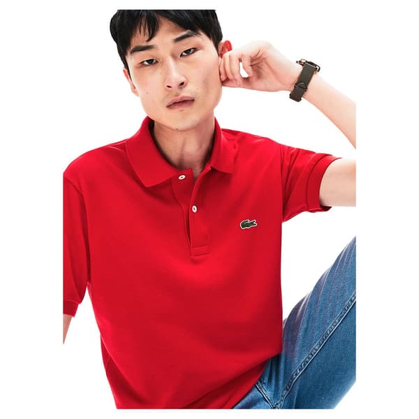 Lacoste Kortärmad Pikétröja Caiman Röd XL Man