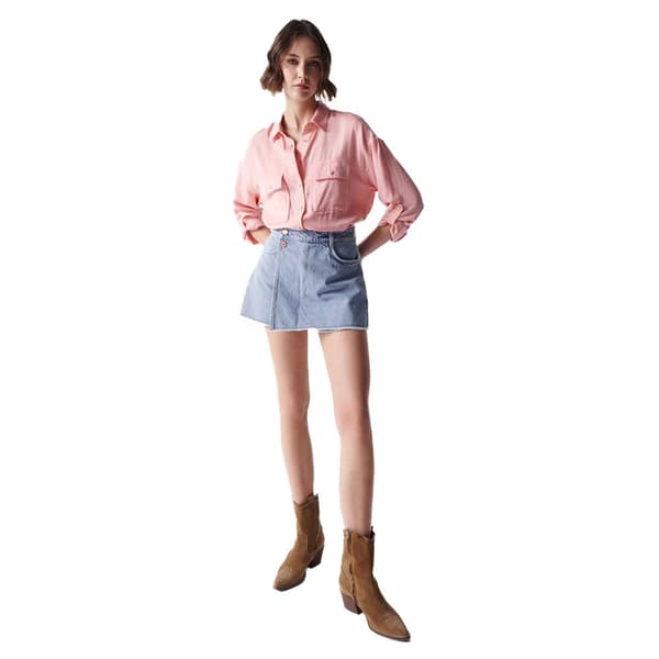 Salsa Jeans Långärmad Tröja Lyocell Rosa M Kvinna