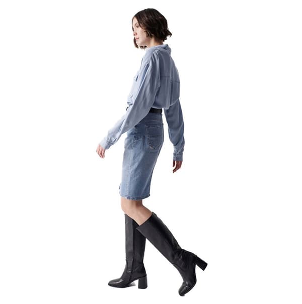 Salsa Jeans Långärmad Tröja Lyocell Blå L Kvinna