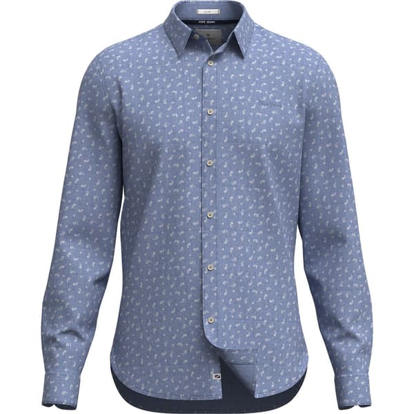 Pepe Jeans Lang ærmet Skjorte Crawston Blå M Mand