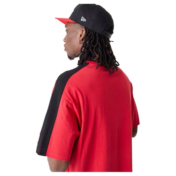 New Era Kortärmad T-shirt Nba Colour Block Os Chicago Bulls Röd S Man