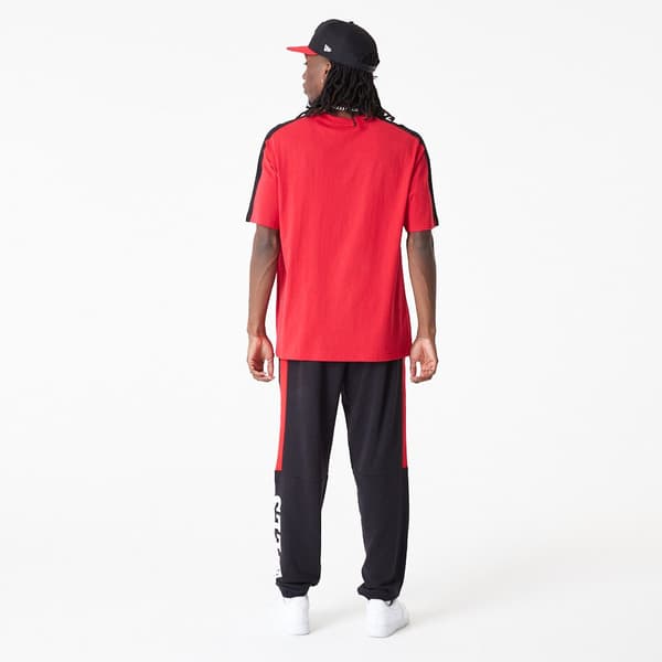 New Era Kortärmad T-shirt Nba Colour Block Os Chicago Bulls Röd S Man