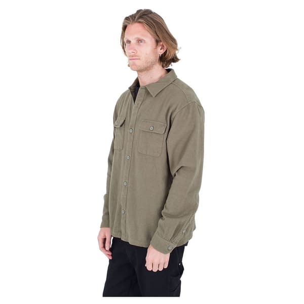 Hurley Lang ærmet Skjorte Santa Cruz Twill Grøn S Mand