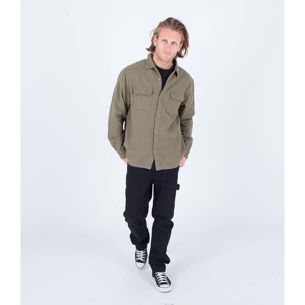 Hurley Lang ærmet Skjorte Santa Cruz Twill Grøn S Mand