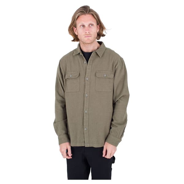 Hurley Lang ærmet Skjorte Santa Cruz Twill Grøn S Mand