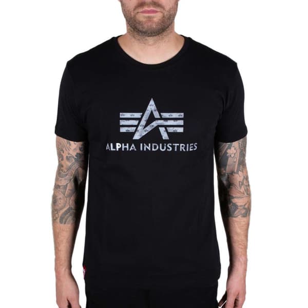 Alpha Industries 3d Camo Logo T-shirt Med Korta ärmar Svart L Man